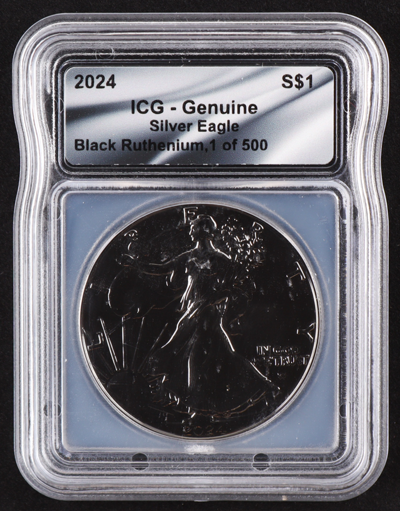 2024 Black Ruthenium American Silver Eagle - 1 of 500 (ICG Genuine ...