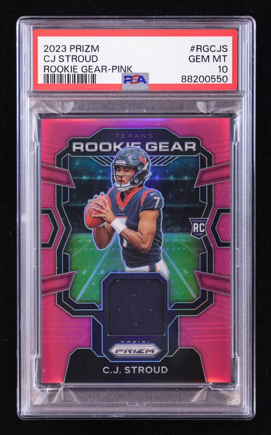 CJ Stroud 2023 Panini Prizm Rookie Gear Prizms Pink #2 RC (PSA 10) at PristineAuction.com CJ Stroud 2023 Panini Prizm Rookie Gear Prizms Pink #2 RC (PSA 10) at PristineAuction.com