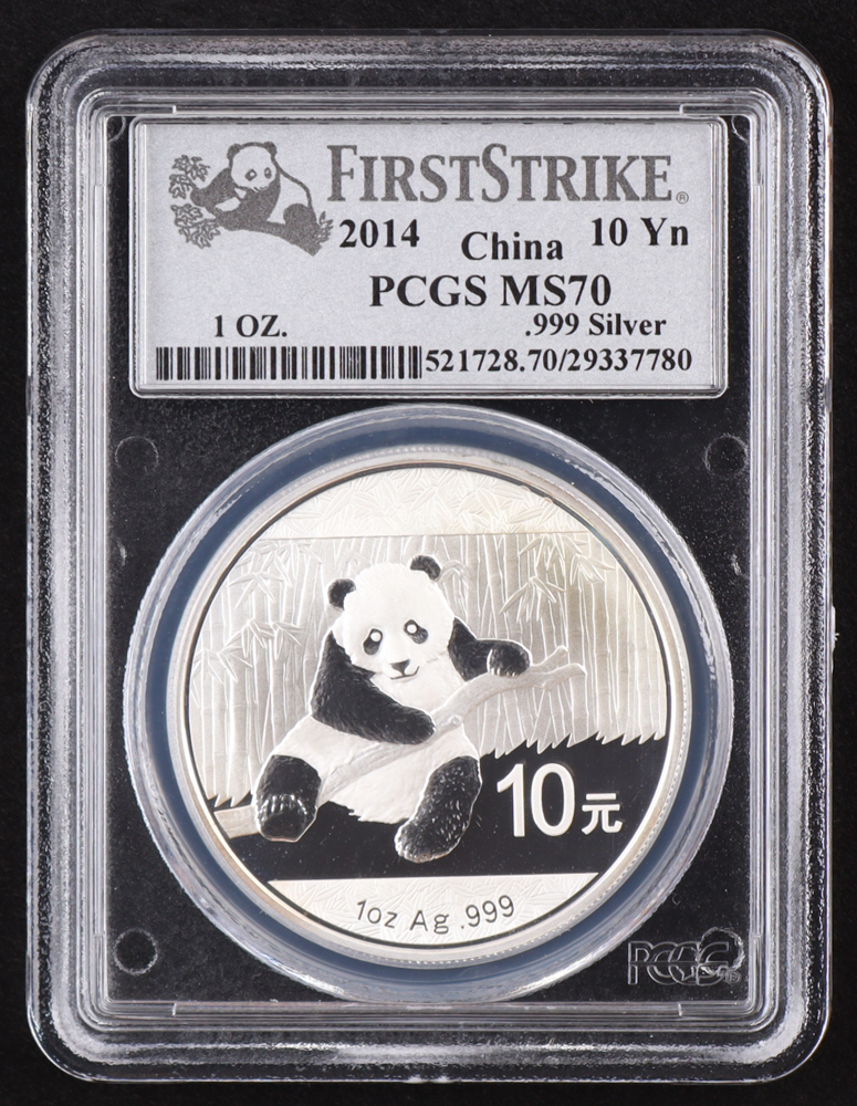 2014 China Panda 10¥ - 1oz .999 Fine Silver (PCGS MS70) at PristineAuction.com 2014 China Panda 10¥ - 1oz .999 Fine Silver (PCGS MS70) at PristineAuction.com