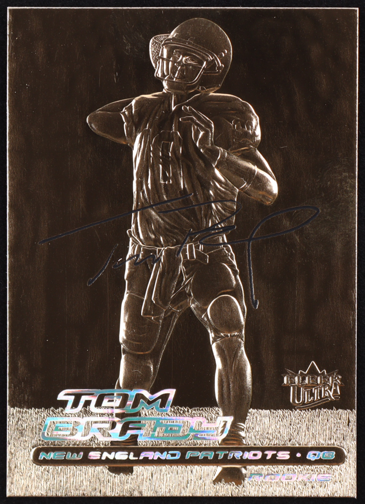 Tom Brady 2000 Fleer Ultra Holographic Signature Series 23Kt Gold RC at PristineAuction.com Tom Brady 2000 Fleer Ultra Holographic Signature Series 23Kt Gold RC at PristineAuction.com