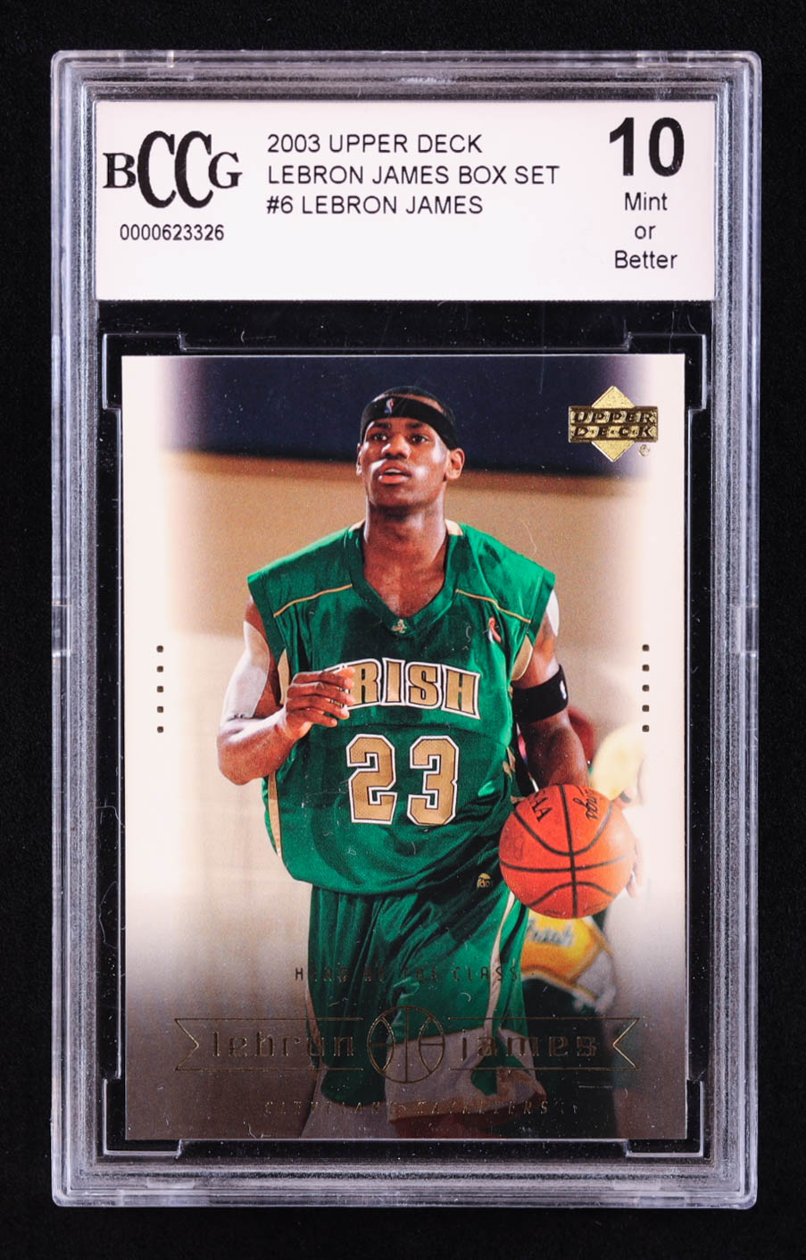 LeBron James 2003 Upper Deck LeBron James Box Set #6 RC / Head of the Class (BCCG 10) at PristineAuction.com LeBron James 2003 Upper Deck LeBron James Box Set #6 RC / Head of the Class (BCCG 10) at PristineAuction.com