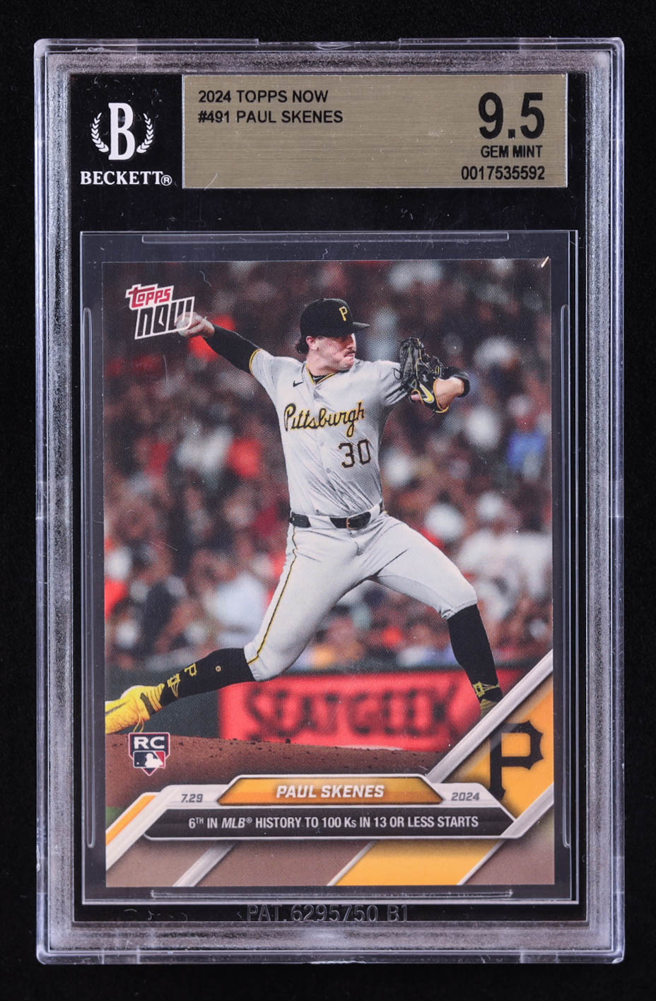 Paul Skenes 2024 Topps Now #491 RC (BGS 9.5) at PristineAuction.com Paul Skenes 2024 Topps Now #491 RC (BGS 9.5) at PristineAuction.com