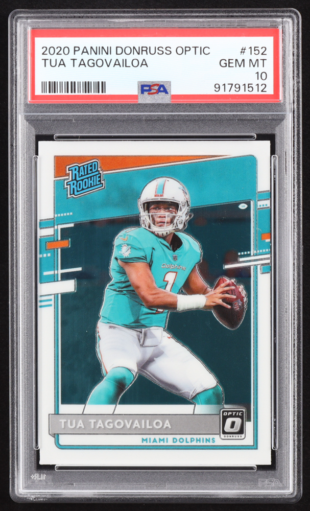 Tua Tagovailoa 2020 Donruss Optic #152 RR RC (PSA 10) at PristineAuction.com Tua Tagovailoa 2020 Donruss Optic #152 RR RC (PSA 10) at PristineAuction.com