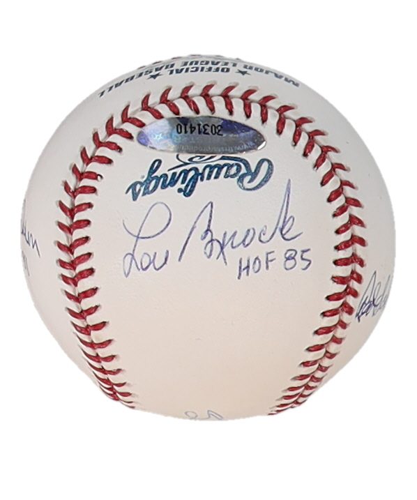 Cardinals OML Baseball Signed & Inscribed by (5) with Stan Musial, Lou Brock, Bob Gibson, Red Schoendienst & Ozzie Smith (TriStar) at PristineAuction.com Cardinals OML Baseball Signed & Inscribed by (5) with Stan Musial, Lou Brock, Bob Gibson, Red Schoendienst & Ozzie Smith (TriStar) at PristineAuction.com