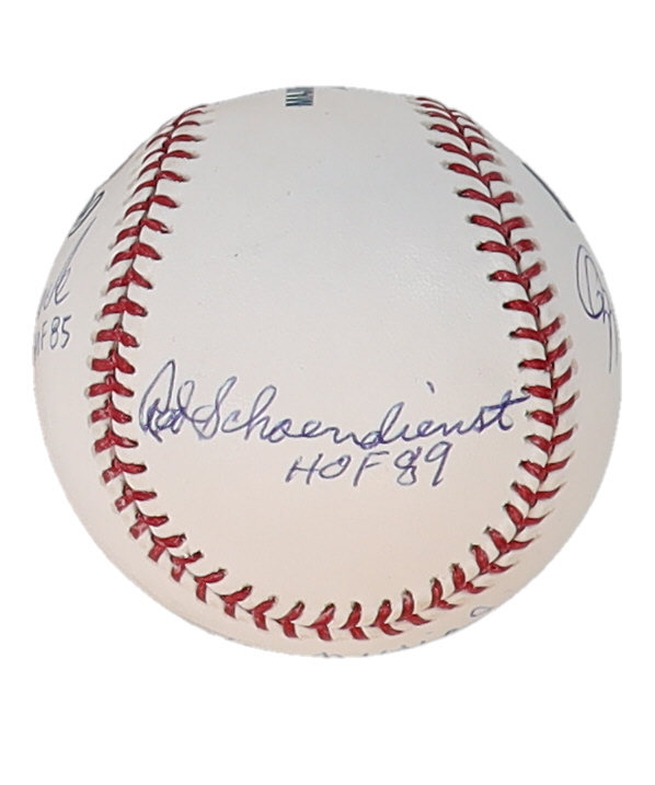 Cardinals OML Baseball Signed & Inscribed by (5) with Stan Musial, Lou Brock, Bob Gibson, Red Schoendienst & Ozzie Smith (TriStar) at PristineAuction.com Cardinals OML Baseball Signed & Inscribed by (5) with Stan Musial, Lou Brock, Bob Gibson, Red Schoendienst & Ozzie Smith (TriStar) at PristineAuction.com