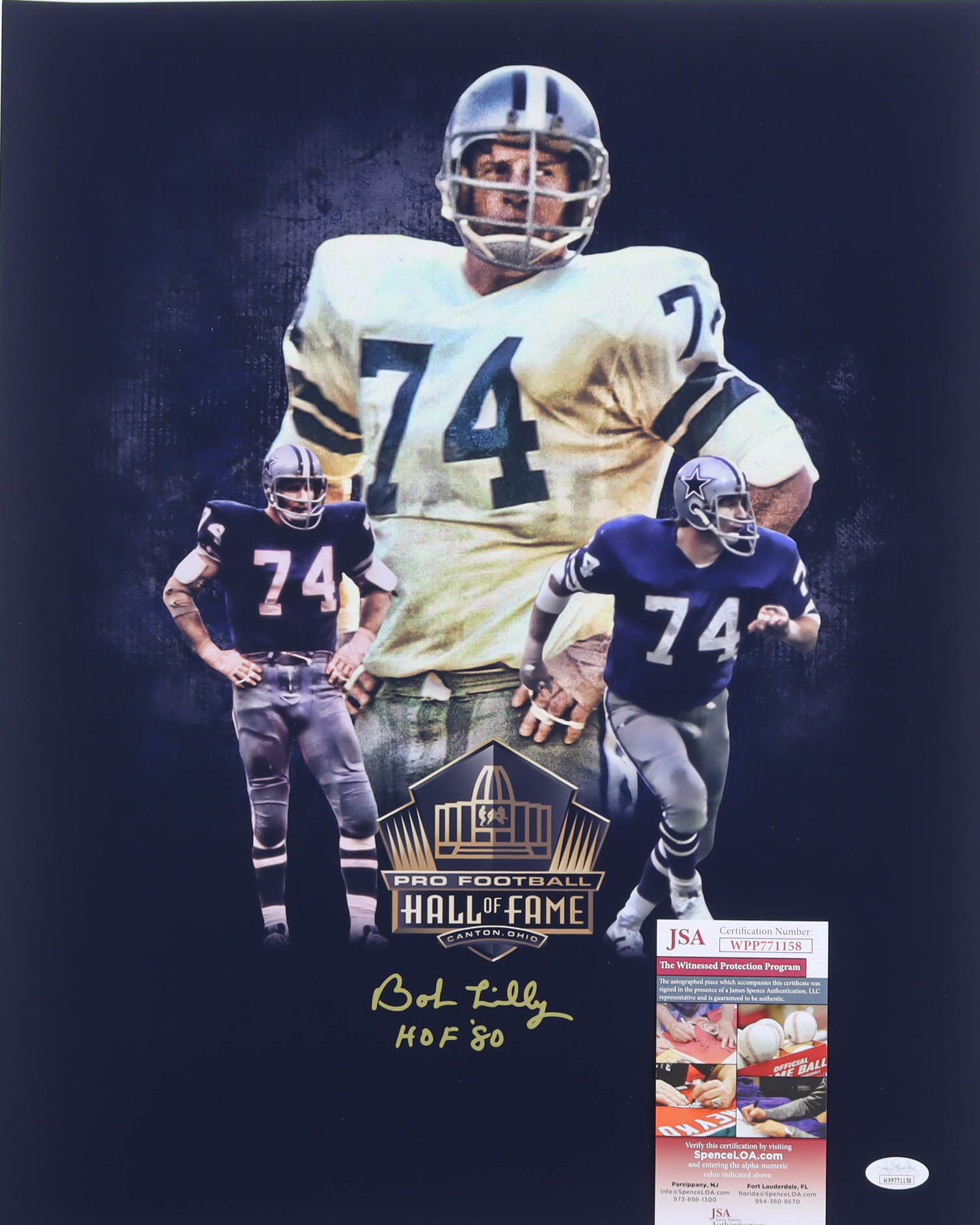 Bob Lilly Signed Cowboys 16x20 Photo Inscribed "HOF '80" (JSA) at PristineAuction.com Bob Lilly Signed Cowboys 16x20 Photo Inscribed "HOF '80" (JSA) at PristineAuction.com