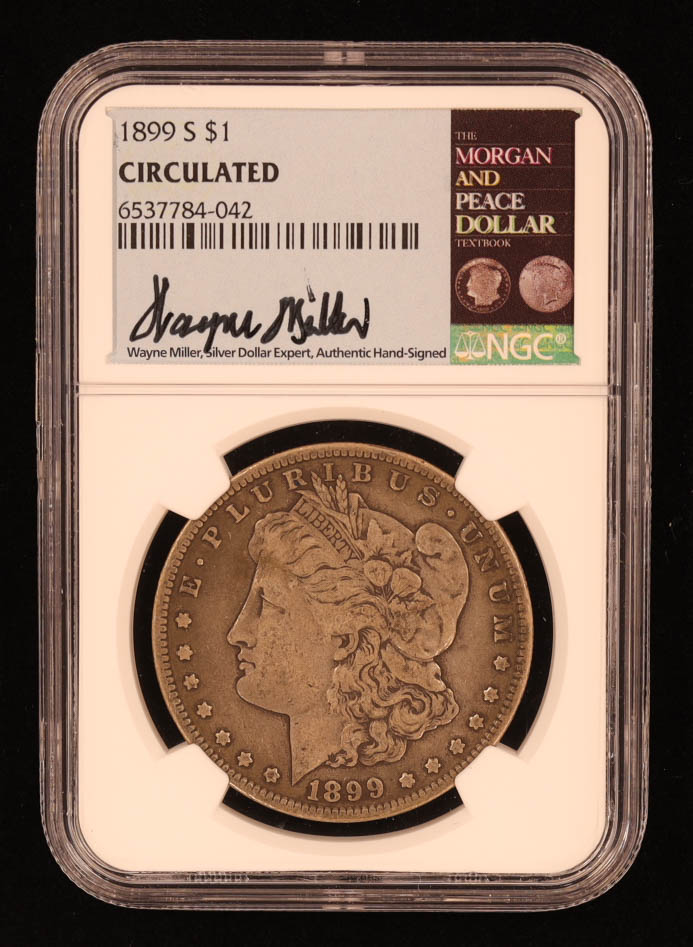 1899-S Morgan Silver Dollar - Hand-Signed By Wayne Miller (NGC CIRCULATED) at PristineAuction.com 1899-S Morgan Silver Dollar - Hand-Signed By Wayne Miller (NGC CIRCULATED) at PristineAuction.com