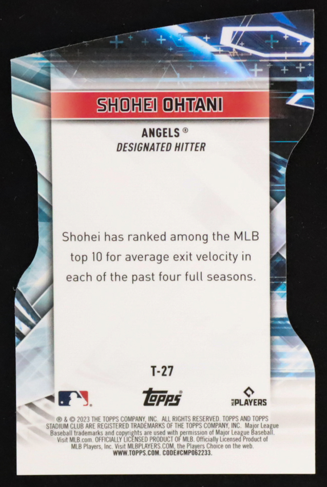 Shohei Ohtani 2023 Stadium Club Triumvirates #T27 at PristineAuction.com Shohei Ohtani 2023 Stadium Club Triumvirates #T27 at PristineAuction.com