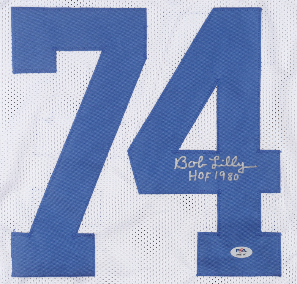 Bob Lilly Signed Jersey Inscribed "HOF 1980" (PSA) at PristineAuction.com Bob Lilly Signed Jersey Inscribed "HOF 1980" (PSA) at PristineAuction.com