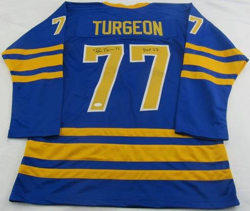 Pierre Turgeon Signed Jersey Inscribed "HOF 23" (JSA) at PristineAuction.com Pierre Turgeon Signed Jersey Inscribed "HOF 23" (JSA) at PristineAuction.com