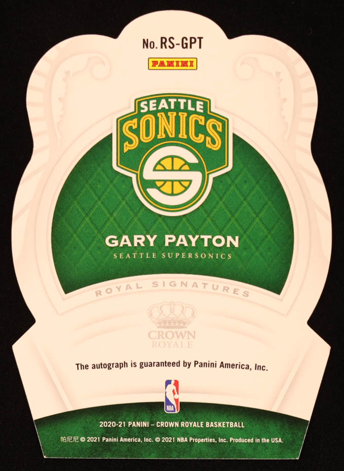 Gary Payton 2020-21 Crown Royale Royal Signatures #15 #7/49 at PristineAuction.com Gary Payton 2020-21 Crown Royale Royal Signatures #15 #7/49 at PristineAuction.com