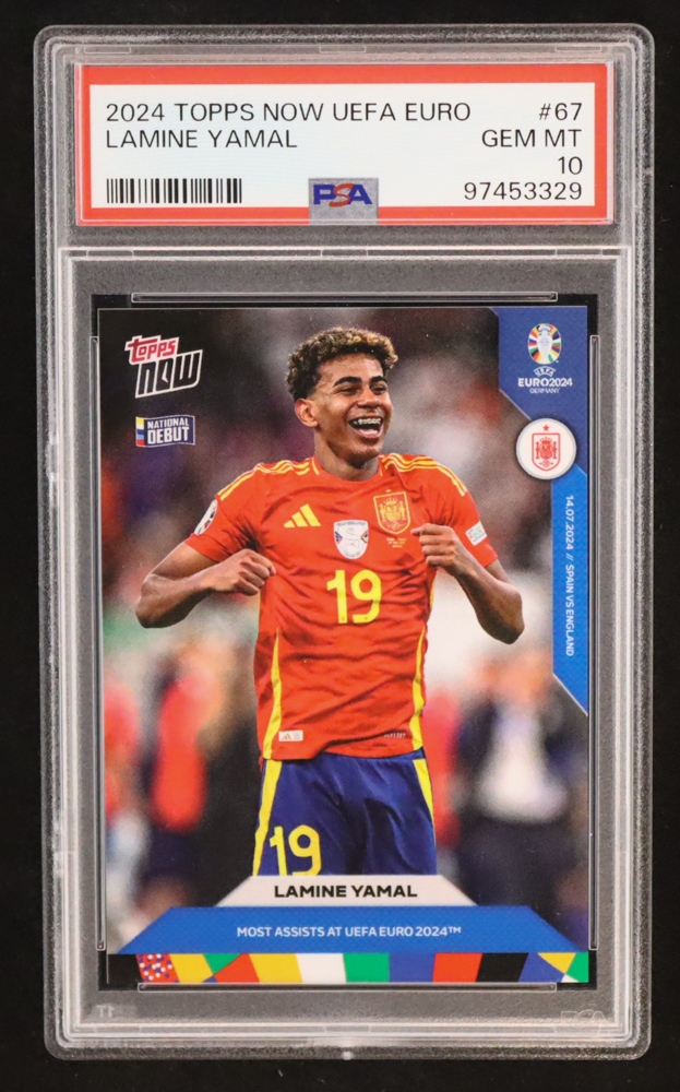 Lamine Yamal 2024 Topps Now UEFA Euro #67 RC (PSA 10) at PristineAuction.com Lamine Yamal 2024 Topps Now UEFA Euro #67 RC (PSA 10) at PristineAuction.com