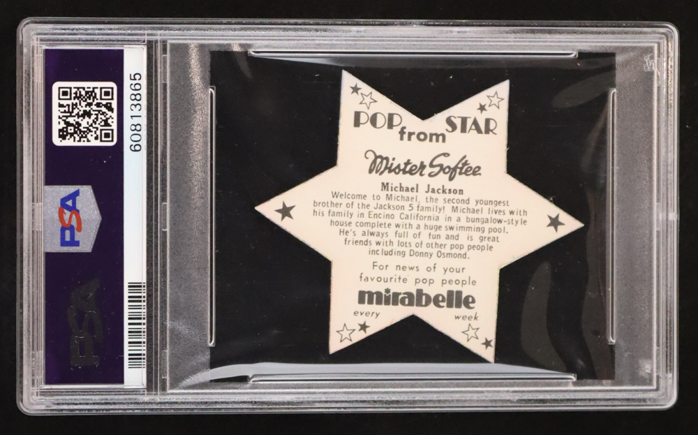 Michael Jackson 1975 Panini Pop Stars #80 (PSA 8) at PristineAuction.com Michael Jackson 1975 Panini Pop Stars #80 (PSA 8) at PristineAuction.com