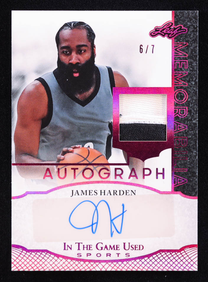 James Harden 2024 ITG Used Sports Autograph Memorabilia Spectrum Pink #IGAJH1 #6/7 at PristineAuction.com James Harden 2024 ITG Used Sports Autograph Memorabilia Spectrum Pink #IGAJH1 #6/7 at PristineAuction.com
