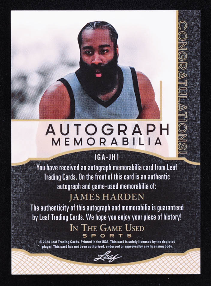 James Harden 2024 ITG Used Sports Autograph Memorabilia Spectrum Pink #IGAJH1 #6/7 at PristineAuction.com James Harden 2024 ITG Used Sports Autograph Memorabilia Spectrum Pink #IGAJH1 #6/7 at PristineAuction.com