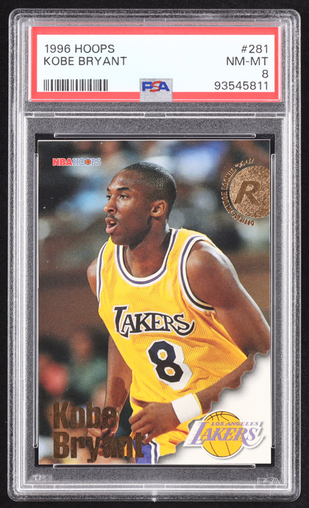 Kobe Bryant 1996-97 Hoops #281 RC (PSA 8) at PristineAuction.com Kobe Bryant 1996-97 Hoops #281 RC (PSA 8) at PristineAuction.com