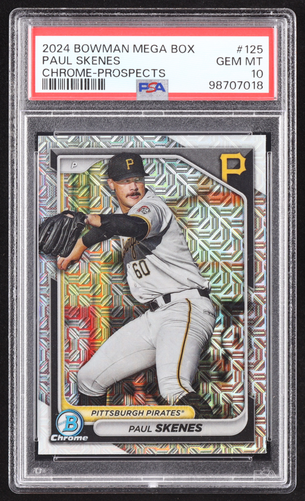 Paul Skenes 2024 Bowman Chrome Mega Box Prospects #BCP125 RC (PSA 10) at PristineAuction.com Paul Skenes 2024 Bowman Chrome Mega Box Prospects #BCP125 RC (PSA 10) at PristineAuction.com