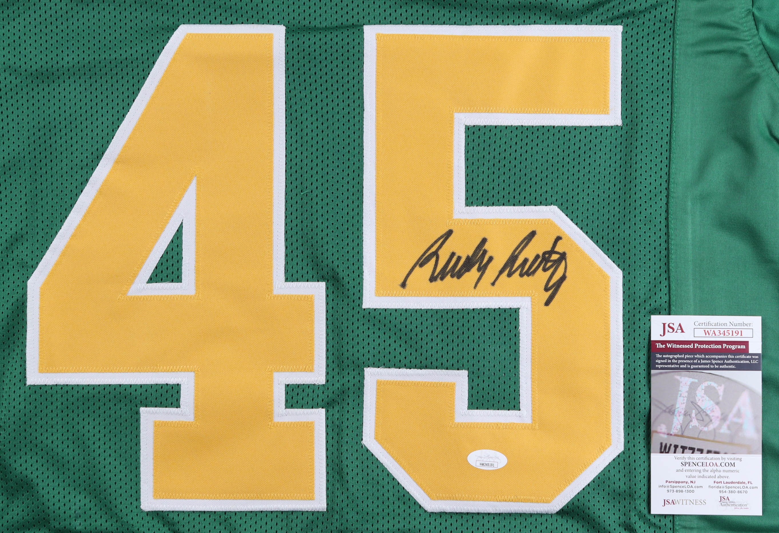 Rudy Ruettiger Signed Career Highlight Stat Jersey (JSA) at PristineAuction.com Rudy Ruettiger Signed Career Highlight Stat Jersey (JSA) at PristineAuction.com