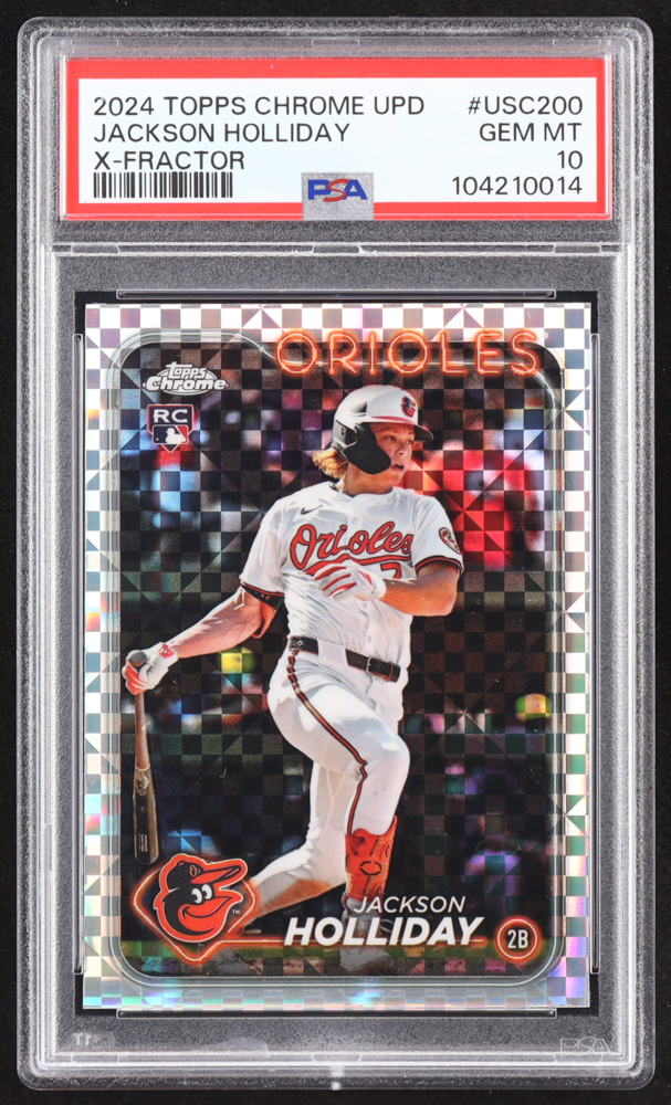 Jackson Holliday 2024 Topps Chrome Update X-Fractors #USC200 RC (PSA 10) at PristineAuction.com Jackson Holliday 2024 Topps Chrome Update X-Fractors #USC200 RC (PSA 10) at PristineAuction.com