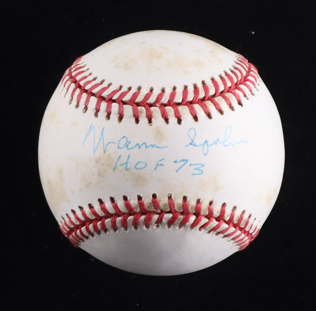 Warren Spahn Signed ONL Baseball Inscribed "HOF 73" (PSA) at PristineAuction.com Warren Spahn Signed ONL Baseball Inscribed "HOF 73" (PSA) at PristineAuction.com