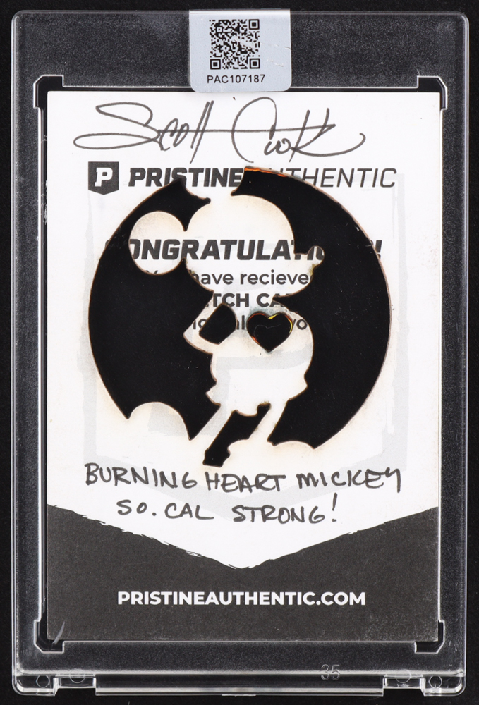 Burning Heart Mickey | Disney | Original Art Sketch Card by Scott Cook (1/1 Original Art) at PristineAuction.com Burning Heart Mickey | Disney | Original Art Sketch Card by Scott Cook (1/1 Original Art) at PristineAuction.com