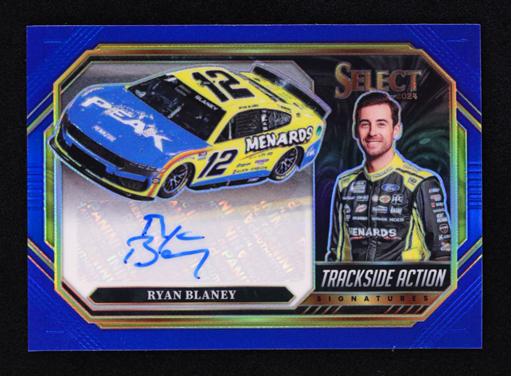 Ryan Blaney 2024 Select Trackside Action Signatures Prizms Blue #1 #48/49