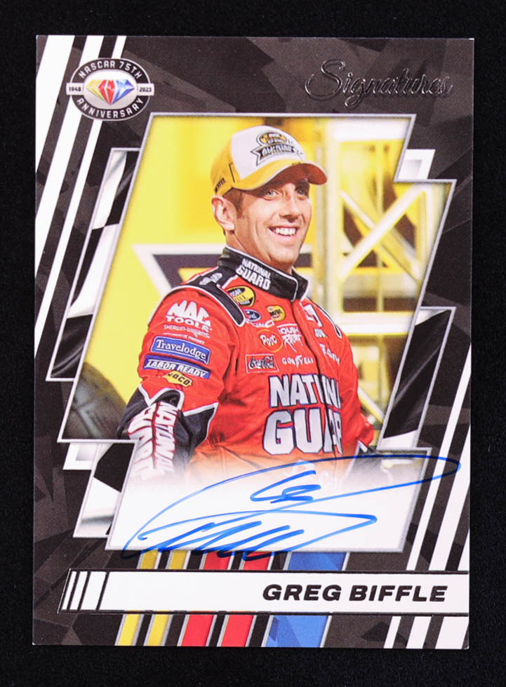 Greg Biffle 2023 Panini Prime NASCAR 75th Anniversary Signatures #28 at PristineAuction.com Greg Biffle 2023 Panini Prime NASCAR 75th Anniversary Signatures #28 at PristineAuction.com