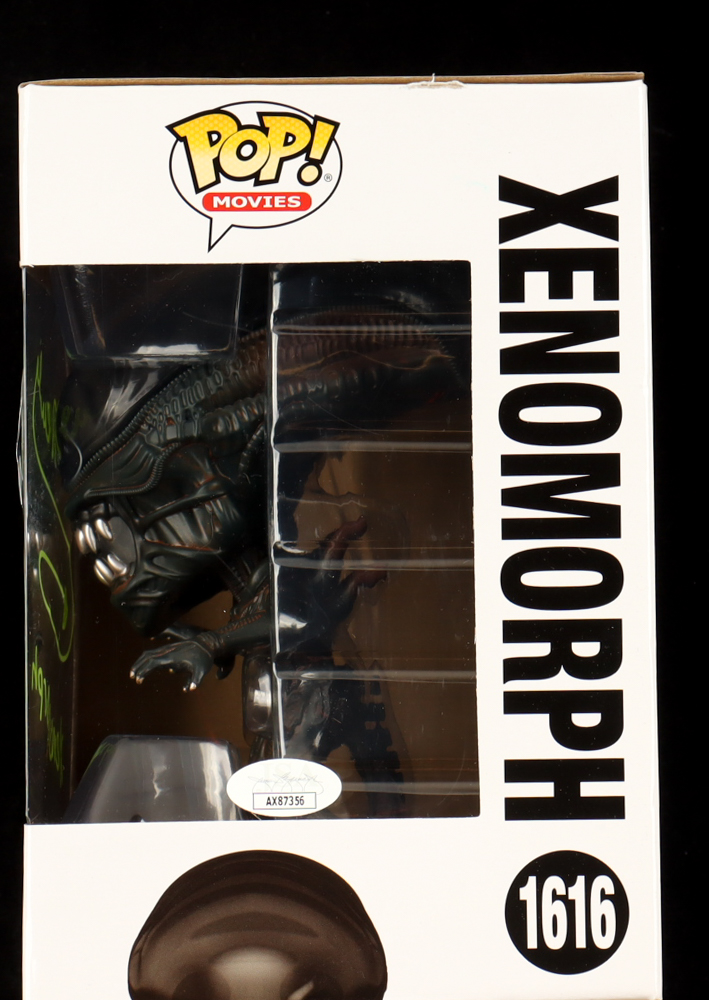 Trevor Newlin Signed "Alien: Romulus" #1616 Xenomorph Funko Pop! Vinyl Figure Inscribed "Xenomorph" with Alien Tail Sketch (JSA) at PristineAuction.com Trevor Newlin Signed "Alien: Romulus" #1616 Xenomorph Funko Pop! Vinyl Figure Inscribed "Xenomorph" with Alien Tail Sketch (JSA) at PristineAuction.com