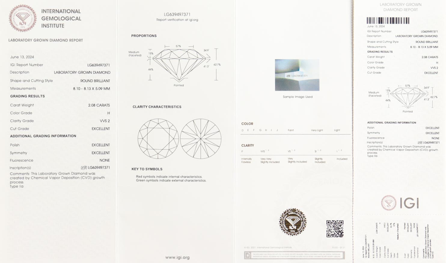 (2) 2.08 CTW | 4.16 Total CTW Pair of Laboratory Grown Round Brilliant Diamond Stud Earrings H, VVS2 | Estimated Value $8,000 (UGL & IGI) at PristineAuction.com (2) 2.08 CTW | 4.16 Total CTW Pair of Laboratory Grown Round Brilliant Diamond Stud Earrings H, VVS2 | Estimated Value $8,000 (UGL & IGI) at PristineAuction.com