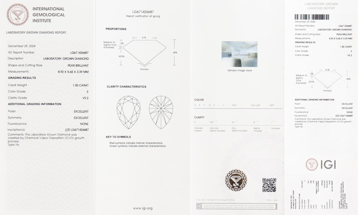 1.00 CTW Laboratory Grown Diamond E, VS 2 | Estimated Value $1,900 (UGL & IGI) at PristineAuction.com 1.00 CTW Laboratory Grown Diamond E, VS 2 | Estimated Value $1,900 (UGL & IGI) at PristineAuction.com