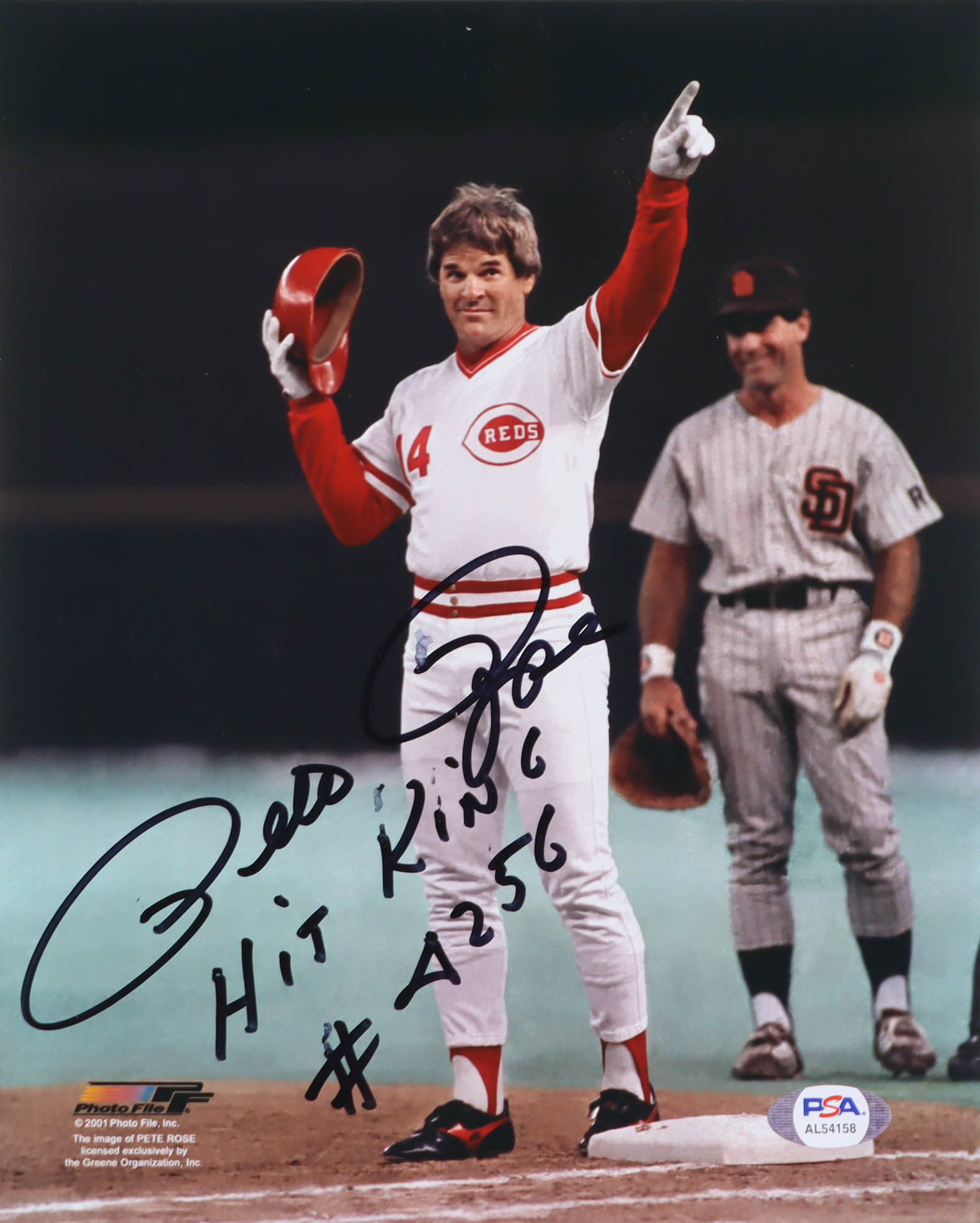 Pete Rose Signed Reds 8x10 Photo Inscribed "Hit King" & "#4256" (PSA) at PristineAuction.com Pete Rose Signed Reds 8x10 Photo Inscribed "Hit King" & "#4256" (PSA) at PristineAuction.com