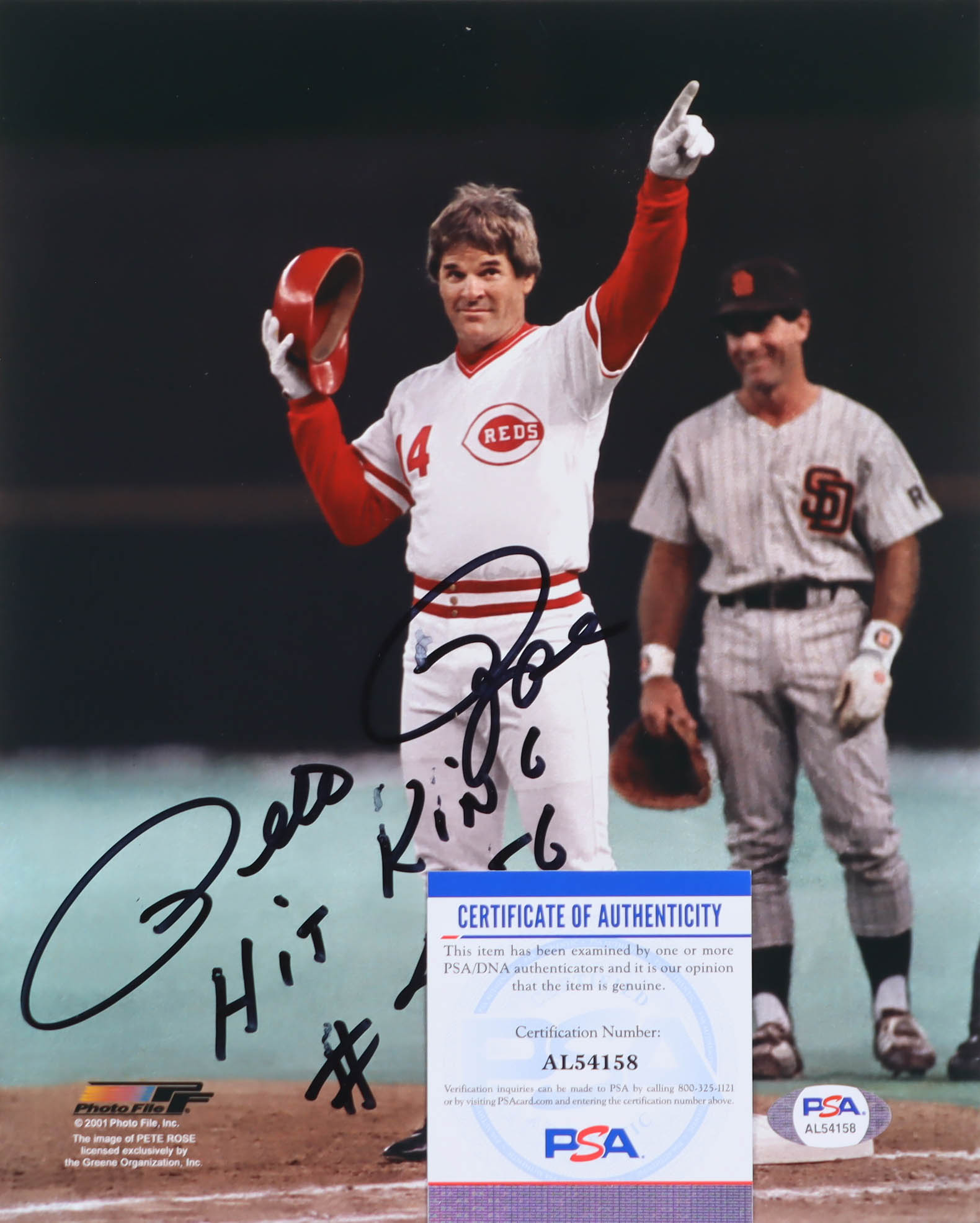 Pete Rose Signed Reds 8x10 Photo Inscribed "Hit King" & "#4256" (PSA) at PristineAuction.com Pete Rose Signed Reds 8x10 Photo Inscribed "Hit King" & "#4256" (PSA) at PristineAuction.com