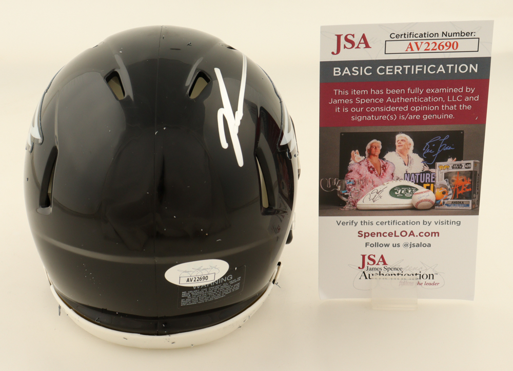 Jalen Carter Signed Eagles Speed Mini Helmet (JSA) at PristineAuction.com Jalen Carter Signed Eagles Speed Mini Helmet (JSA) at PristineAuction.com