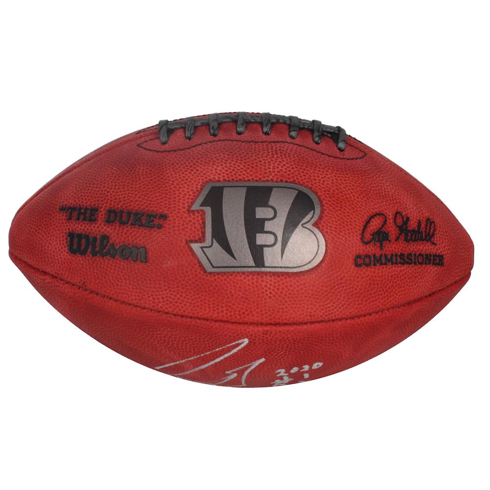 Joe Burrow Signed LE "The Duke" NFL Official Game Ball Inscribed "2020 #1 Pick" (Fanatics) at PristineAuction.com Joe Burrow Signed LE "The Duke" NFL Official Game Ball Inscribed "2020 #1 Pick" (Fanatics) at PristineAuction.com