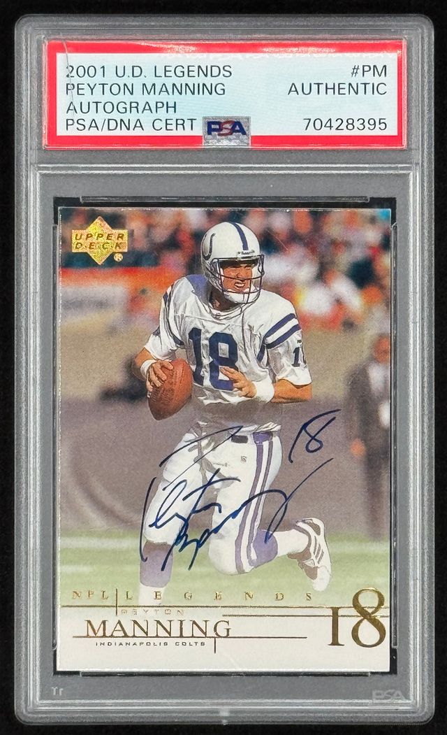 Peyton Manning 2001 Upper Deck Legends Autographs #PM (PSA Authentic) at PristineAuction.com Peyton Manning 2001 Upper Deck Legends Autographs #PM (PSA Authentic) at PristineAuction.com