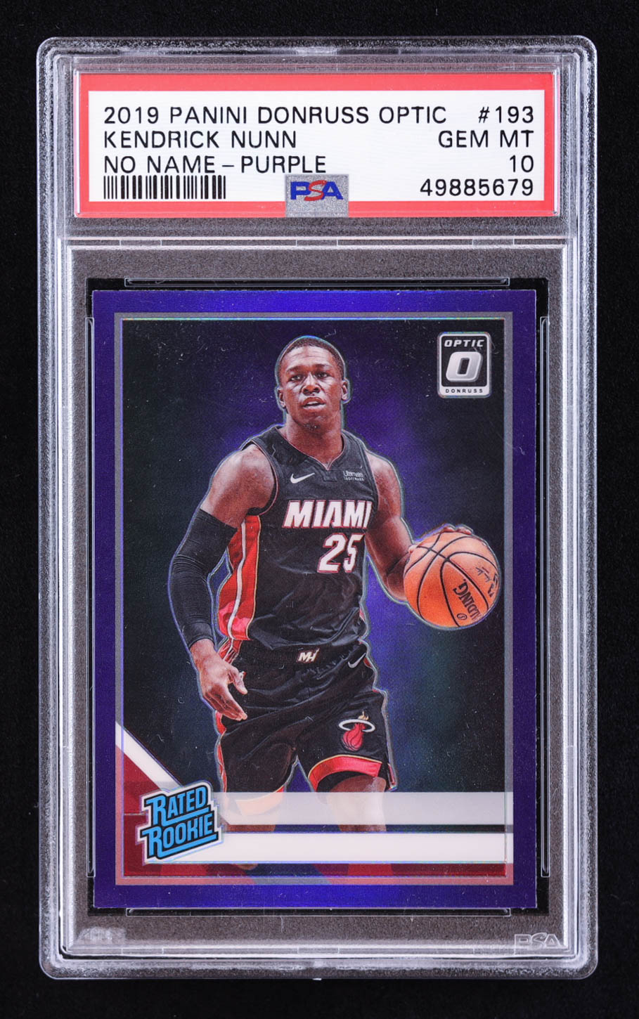 Kendrick Nunn 2019-20 Donruss Optic Purple #193 RR RC (PSA 10) at PristineAuction.com Kendrick Nunn 2019-20 Donruss Optic Purple #193 RR RC (PSA 10) at PristineAuction.com