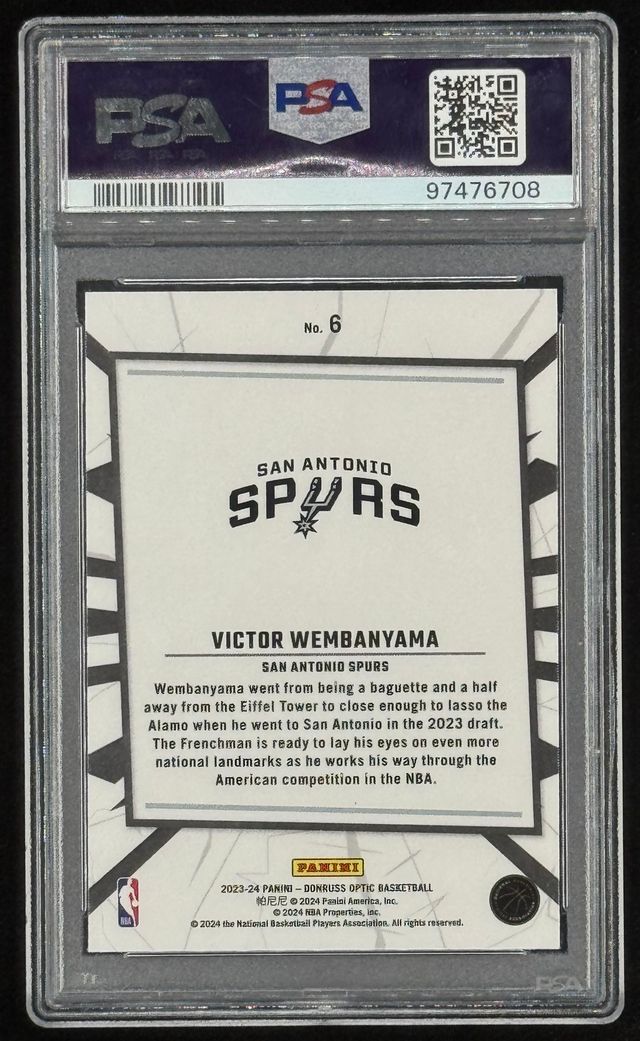 Victor Wembanyama 2023-24 Donruss Optic My House #6 RC (PSA 10) at PristineAuction.com Victor Wembanyama 2023-24 Donruss Optic My House #6 RC (PSA 10) at PristineAuction.com