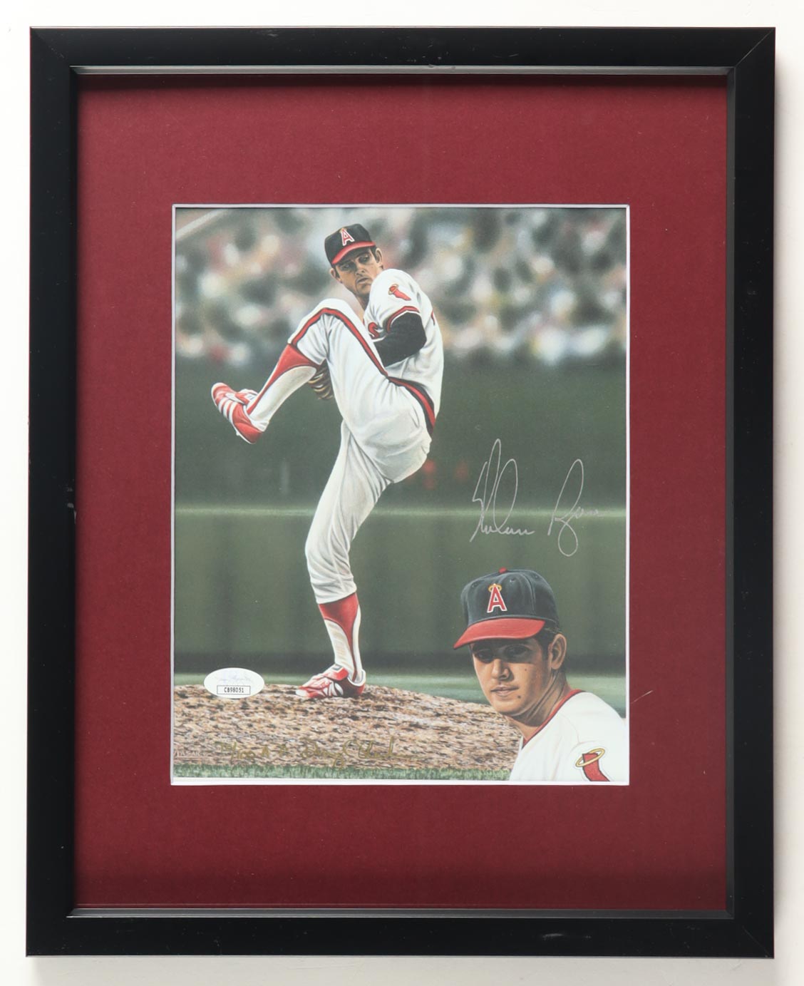Nolan Ryan Signed Angels Custom Framed Art Print Display (JSA) at PristineAuction.com Nolan Ryan Signed Angels Custom Framed Art Print Display (JSA) at PristineAuction.com