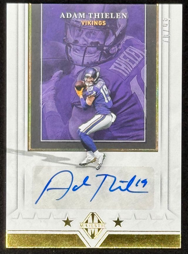 Adam Thielen 2018 Panini Majestic Signatures Tier 1 #70/99 at PristineAuction.com Adam Thielen 2018 Panini Majestic Signatures Tier 1 #70/99 at PristineAuction.com