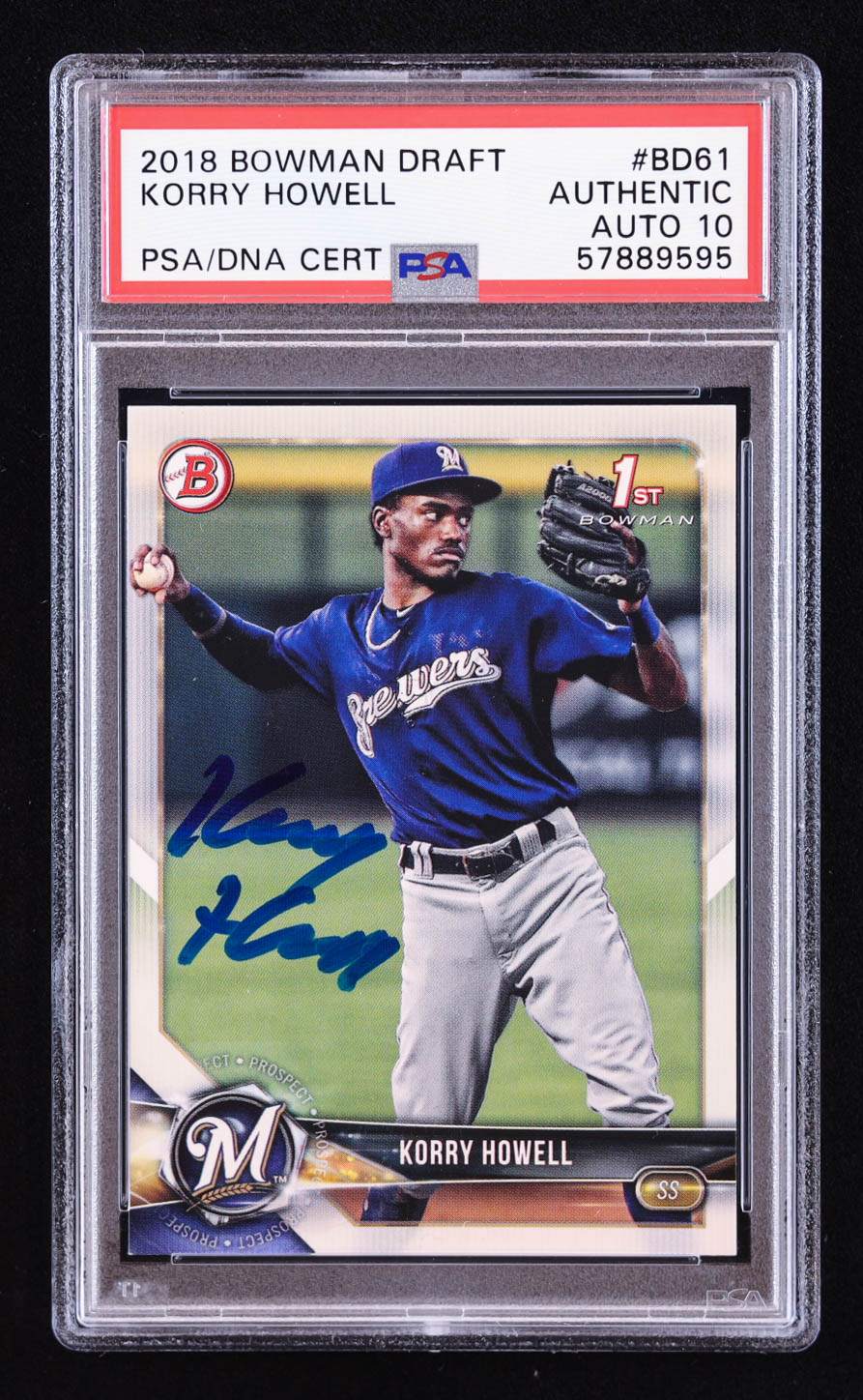 Korry Howell Signed 2018 Bowman Draft #BD61 RC (PSA | Auto 10) at PristineAuction.com Korry Howell Signed 2018 Bowman Draft #BD61 RC (PSA | Auto 10) at PristineAuction.com