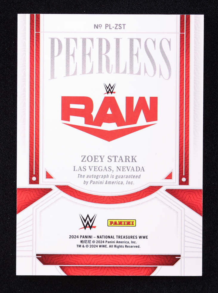 Zoey Stark 2024 Panini National Treasures WWE Peerless Signatures Holo Silver #30 #23/25 at PristineAuction.com Zoey Stark 2024 Panini National Treasures WWE Peerless Signatures Holo Silver #30 #23/25 at PristineAuction.com
