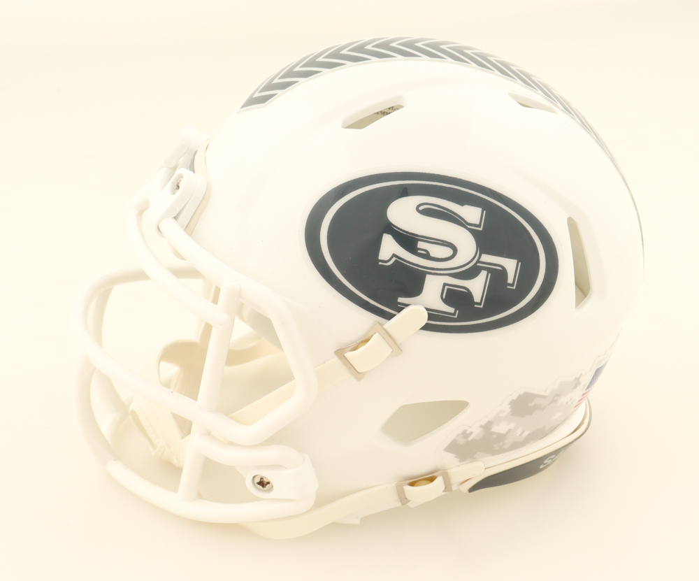 Brock Purdy Signed 49ers Salute to Service Speed Mini Helmet (PSA) at PristineAuction.com Brock Purdy Signed 49ers Salute to Service Speed Mini Helmet (PSA) at PristineAuction.com