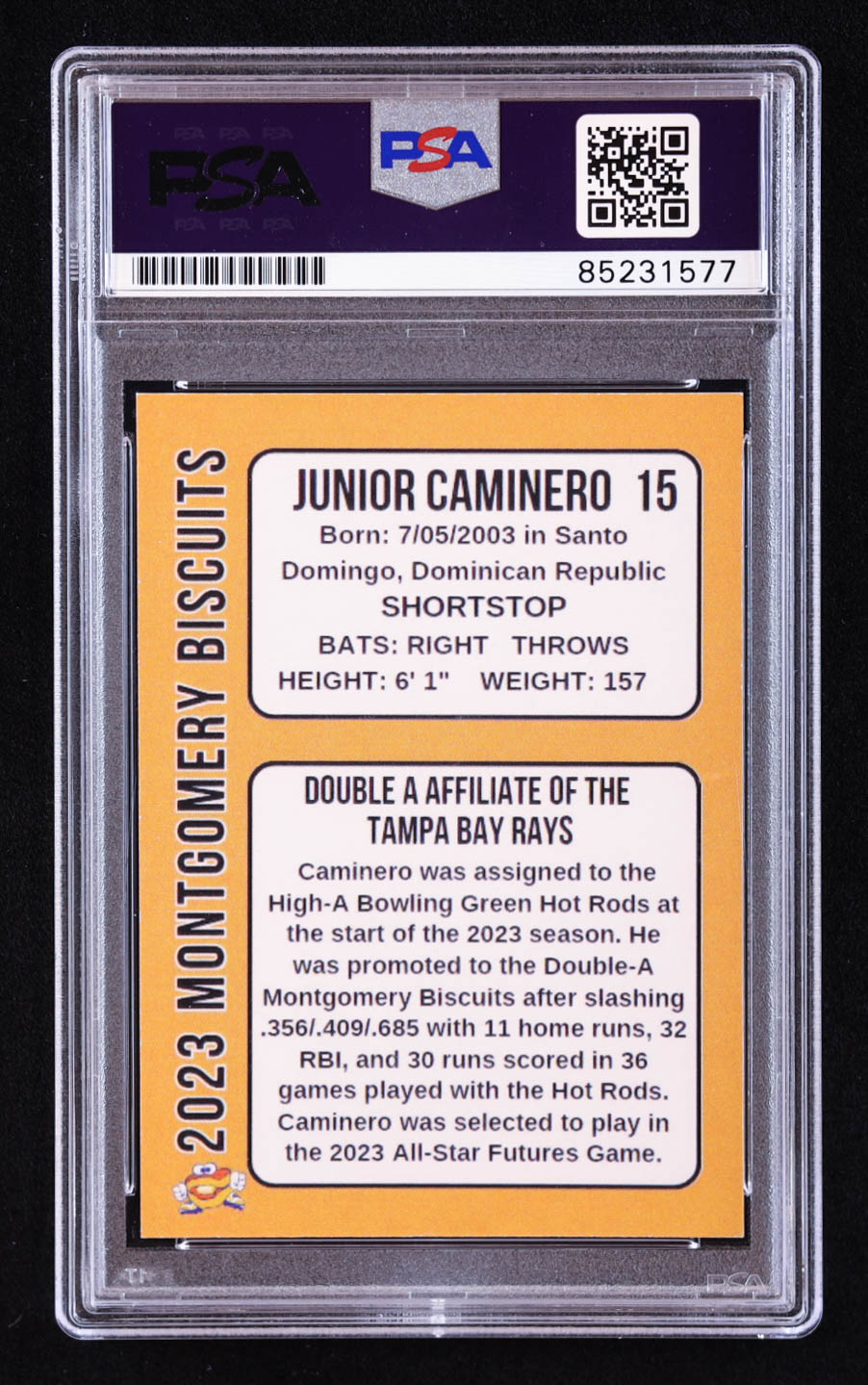 Junior Caminero Signed Minor League Card (PSA | Auto 10) at PristineAuction.com Junior Caminero Signed Minor League Card (PSA | Auto 10) at PristineAuction.com