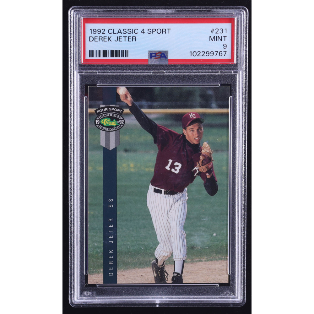 Derek Jeter 1992 Classic Four Sport #231 RC (PSA 9) at PristineAuction.com