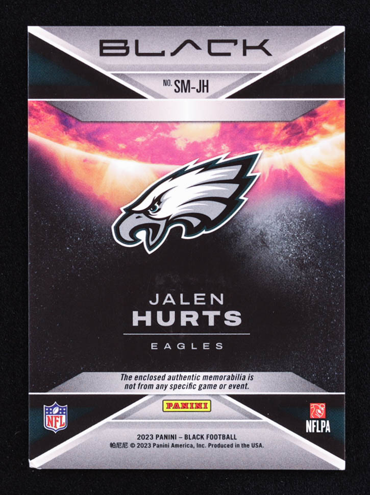Jalen Hurts 2023 Panini Black Starlight Materials #5 #71/150 at PristineAuction.com Jalen Hurts 2023 Panini Black Starlight Materials #5 #71/150 at PristineAuction.com