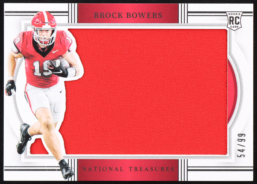 Brock Bowers 2024 Panini National Treasures Collegiate Rookie Silhouettes #6 RC #54/99 at PristineAuction.com Brock Bowers 2024 Panini National Treasures Collegiate Rookie Silhouettes #6 RC #54/99 at PristineAuction.com