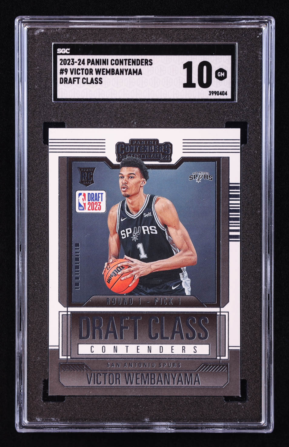 Victor Wembanyama 2023-24 Panini Contenders Draft Class Contenders #9 RC (SGC 10) at PristineAuction.com Victor Wembanyama 2023-24 Panini Contenders Draft Class Contenders #9 RC (SGC 10) at PristineAuction.com
