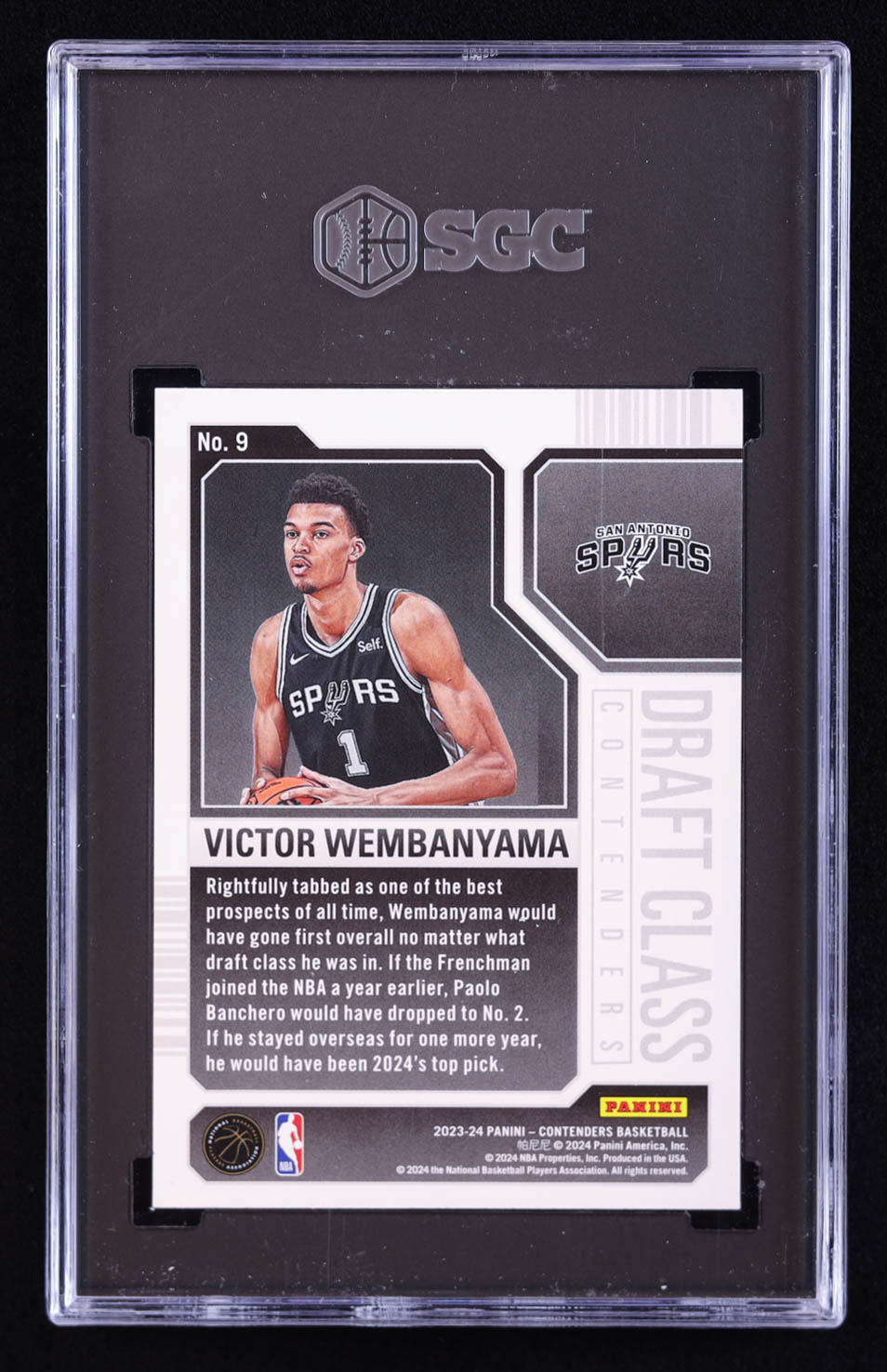 Victor Wembanyama 2023-24 Panini Contenders Draft Class Contenders #9 RC (SGC 10) at PristineAuction.com Victor Wembanyama 2023-24 Panini Contenders Draft Class Contenders #9 RC (SGC 10) at PristineAuction.com