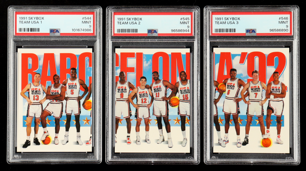 Team USA 1991-92 SkyBox Set of (3) Cards (PSA 9) at PristineAuction.com Team USA 1991-92 SkyBox Set of (3) Cards (PSA 9) at PristineAuction.com