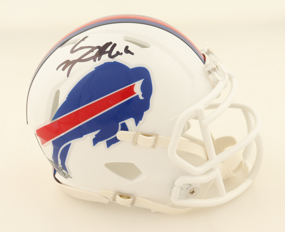 Connor McGovern Signed Bills Speed Mini Helmet (TSE) at PristineAuction.com Connor McGovern Signed Bills Speed Mini Helmet (TSE) at PristineAuction.com